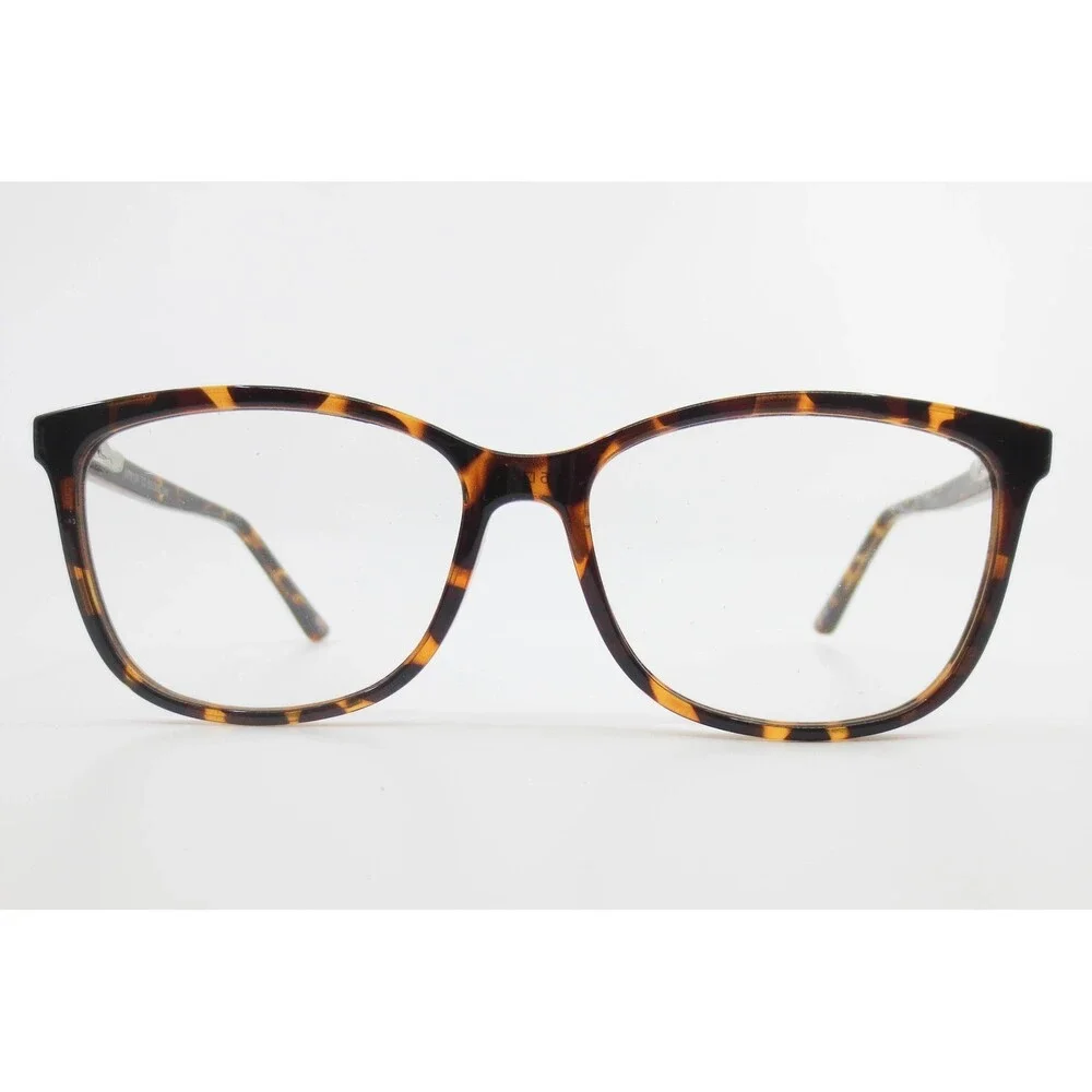 Tortoise Square Eyeglass Frames WP8106 TO 55-15-140 Brown Amber Eyewear